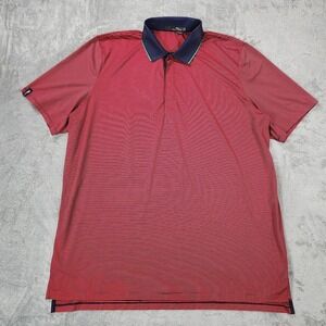 Ralph Lauren RLX Polo Shirt Mens XXL Red Navy Striped Performance Golf Stretch